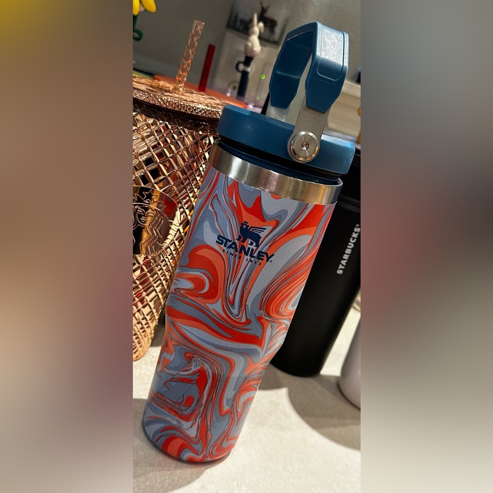 Stanley Red and Blue Swirl Tumbler